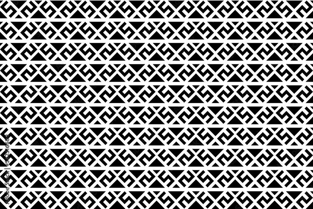 Poster abstract black and white vector geometric seamless pattern. repeating tileable, mosaic pattern. maki