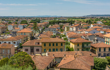 Fototapeta na wymiar Fucecchio cityscape - is an Italian town in Tuscany region, Firenze province, central Italy - May 31, 2021