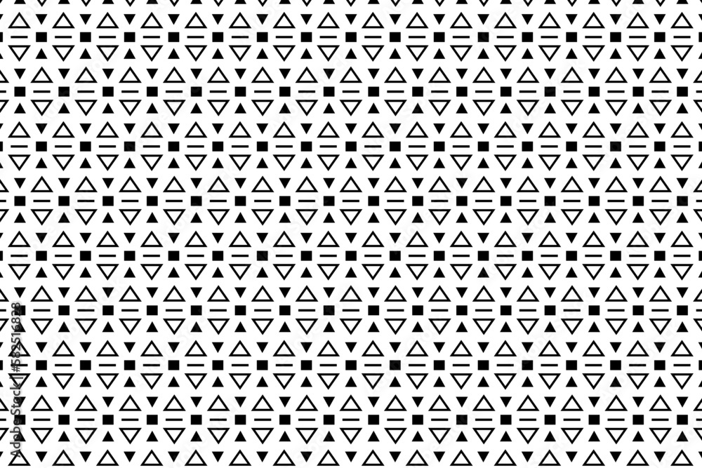 Poster abstract black and white vector geometric seamless pattern. repeating tileable, mosaic pattern. maki