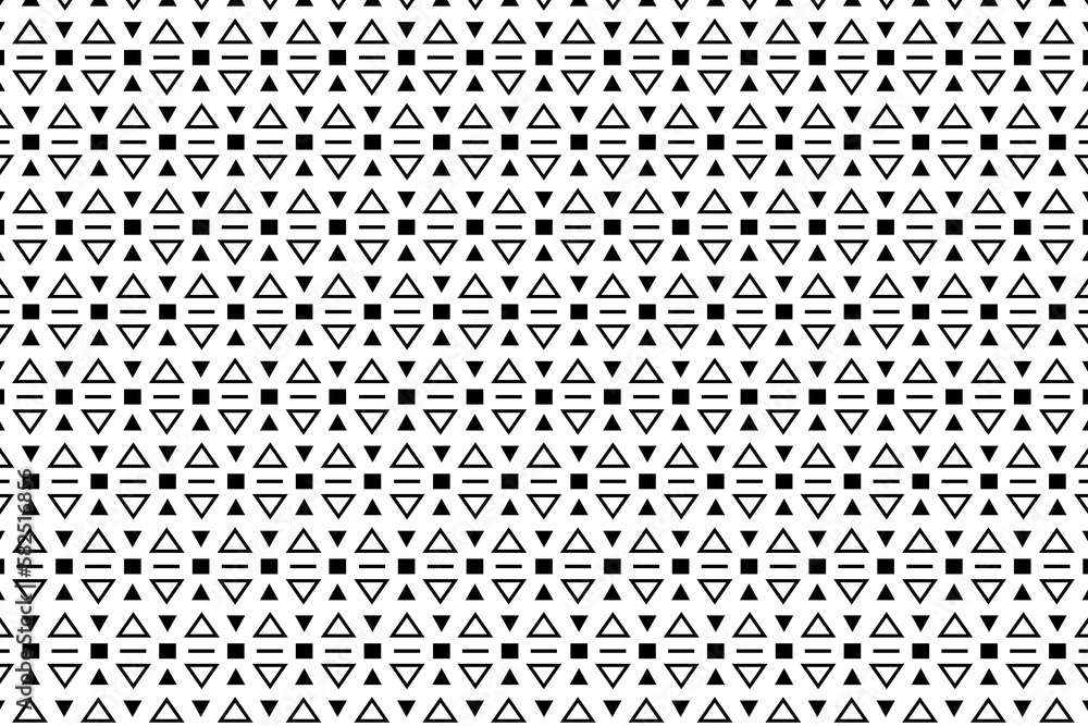 Poster abstract black and white vector geometric seamless pattern. repeating tileable, mosaic pattern. maki