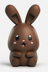 3d cute chocolate bunny, Generative Ai