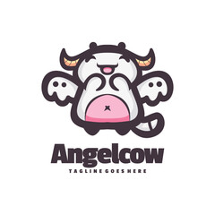 Angel Cow Logo Vector