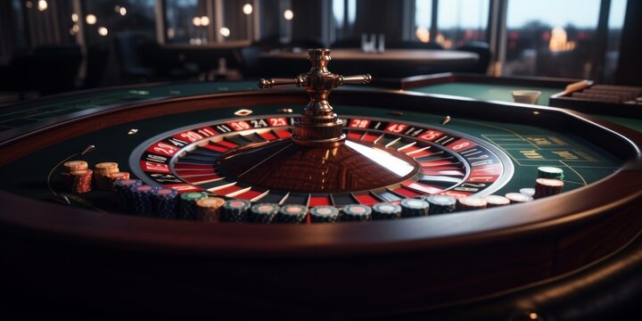 casino roulette in close up, generative ai