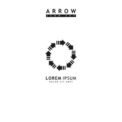 Fototapeta premium Modern simple arrows vector illustration isolated on white background 