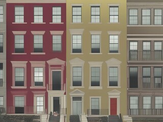Fototapeta na wymiar illustration digital painting of new york apartment, generative art by A.I