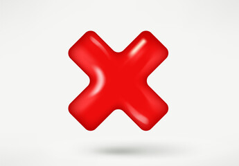 Obraz premium Red cross sign. 3d vector isolated on white background