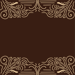 A brown background with a gold border.