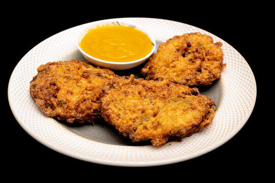 Egg Foo Young with dipping sauce