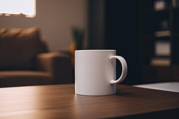 Blank Coffee Mug Coffee Table, Generative AI