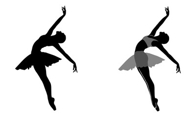 ballet dancer silhouette - obrazy, fototapety, plakaty