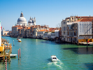 Obraz na płótnie Canvas View of Grand Canal and Basilica Santa Maria in Venice