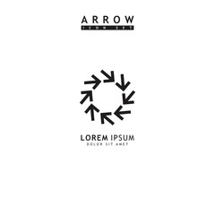 Modern simple arrows vector illustration isolated on white background	