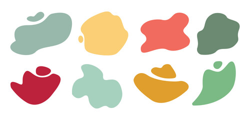 Set of colorful vector backgrounds in the shape of a liquid of random shapes.Vector illustration isolated on a white background.