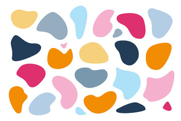 Set of colorful vector backgrounds in the shape of a liquid of random shapes.Vector illustration isolated on a white background.