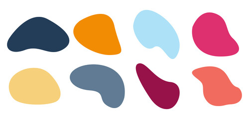 Set of colorful vector backgrounds in the shape of a liquid of random shapes.Vector illustration isolated on a white background.