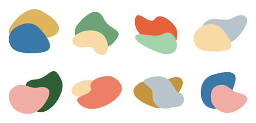 Set of colorful vector backgrounds in the shape of a liquid of random shapes.Vector illustration isolated on a white background.