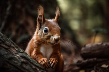 Obraz premium adorable squirrel. Generative AI