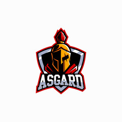 VIKING SPARTAN LOGO VECTOR MASCOT SECURITY SHIELD.