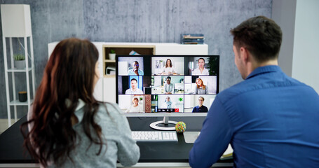 Obraz premium Online Business Video Conference