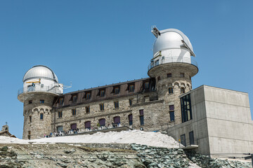 Kulmhotel mit Sternwarte auf dem Gornergrat, ob Zermatt, Wallis, Schweiz