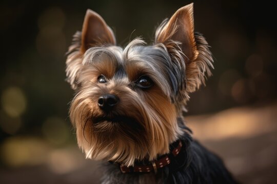 Dog Biever Yorkie, Biro, Canine Portrait. Generative AI