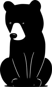 Bear - Black and White Isolated Icon - Vector illustration