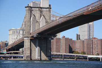 Fototapeta na wymiar Pont suspendu à Manhattan à New York. USA
