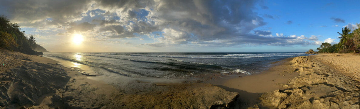 Wide angle view of beach Rincon PR