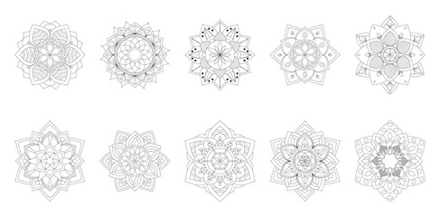 Circular Mandala Coloring page template v14