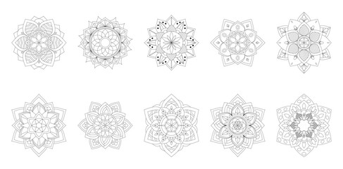 Circular Mandala Coloring page template v14