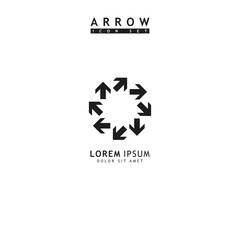 Modern simple arrows vector illustration isolated on white background	