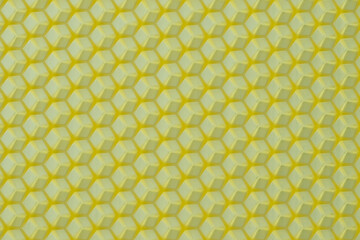 Honeycomb base with embossed bee cells in the shape of a hexagon