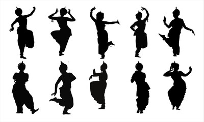 Indian classical dance move silhouette