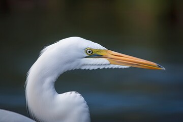 Portrait of a Great Egret. Generative AI