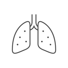 Human lungs line outline icon