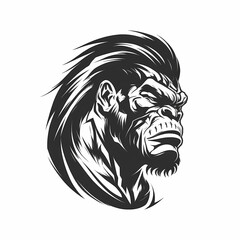 Obraz premium Gorilla Head Design. Generative AI