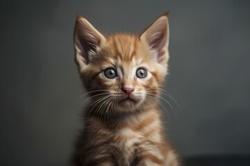 young, adorable ginger kitten image. Generative AI