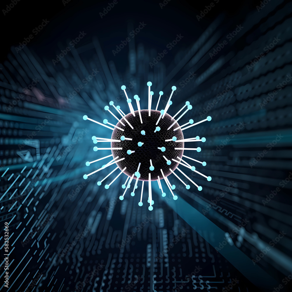 Poster computer virus concept. cyber attack. generative ai