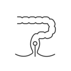 Rectal examination line outline icon