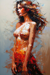 Artistic painting of a woman