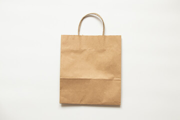 Brown paper packaging bag isolated on white background ,packing
