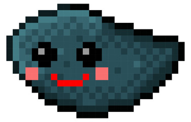 Smile shape icon pixel art. Vector illustration.	