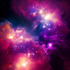 illustration of cosmic explosion galaxies nebulae stars