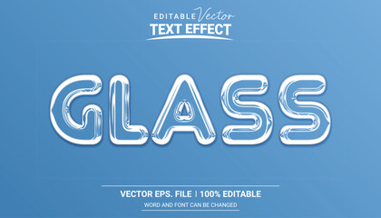 Glass style 3d looking editable vector text effect