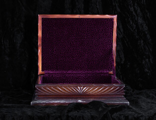 medieval jewelry box on black velvet