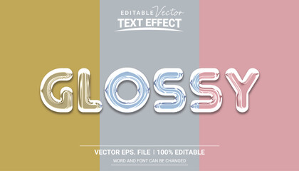 Glossy style editable vector text effect