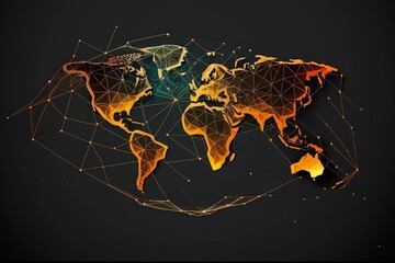 abstract world map network