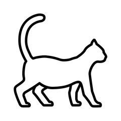 Walking Cat vector icon Linear style sign for mobile concept and web design. vector