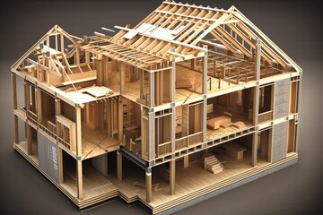 House under construction, building project, generative ai