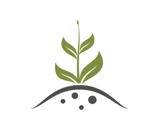 sprouted plant with bud. gardening, planting and growing symbol